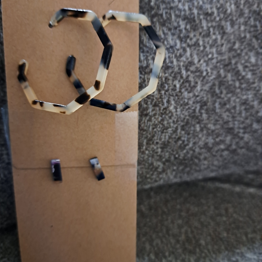 Handcrafted Acrylic post back Hoop Earring set